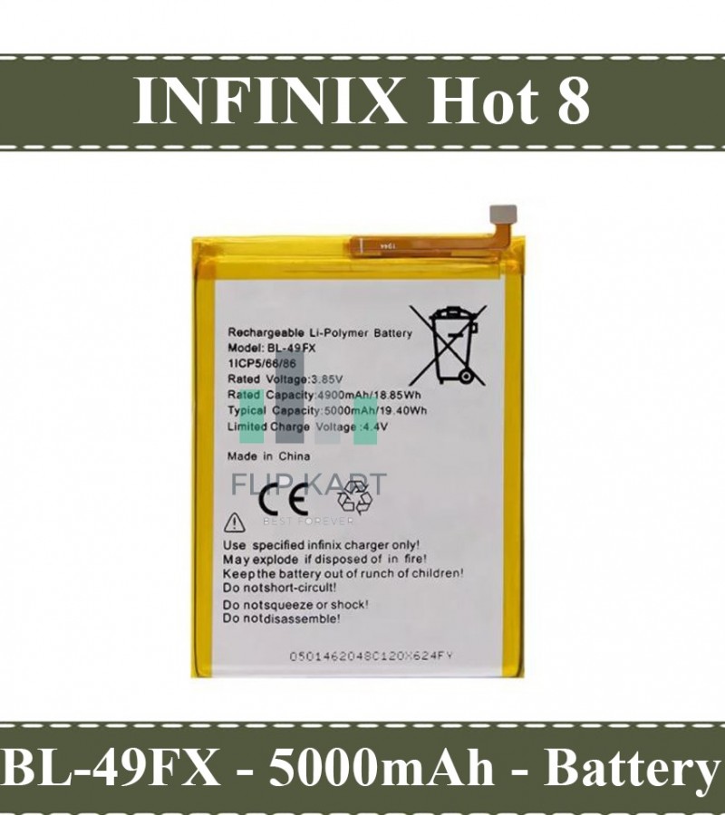 Infinix BL 49FX Battery For Infinix Hot 8 With 4900 5000 MAh Capacity