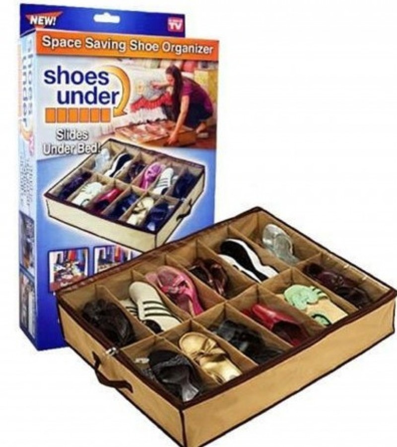12 Shoe Under Bed Storage Rack Organizer - Shoe Rack