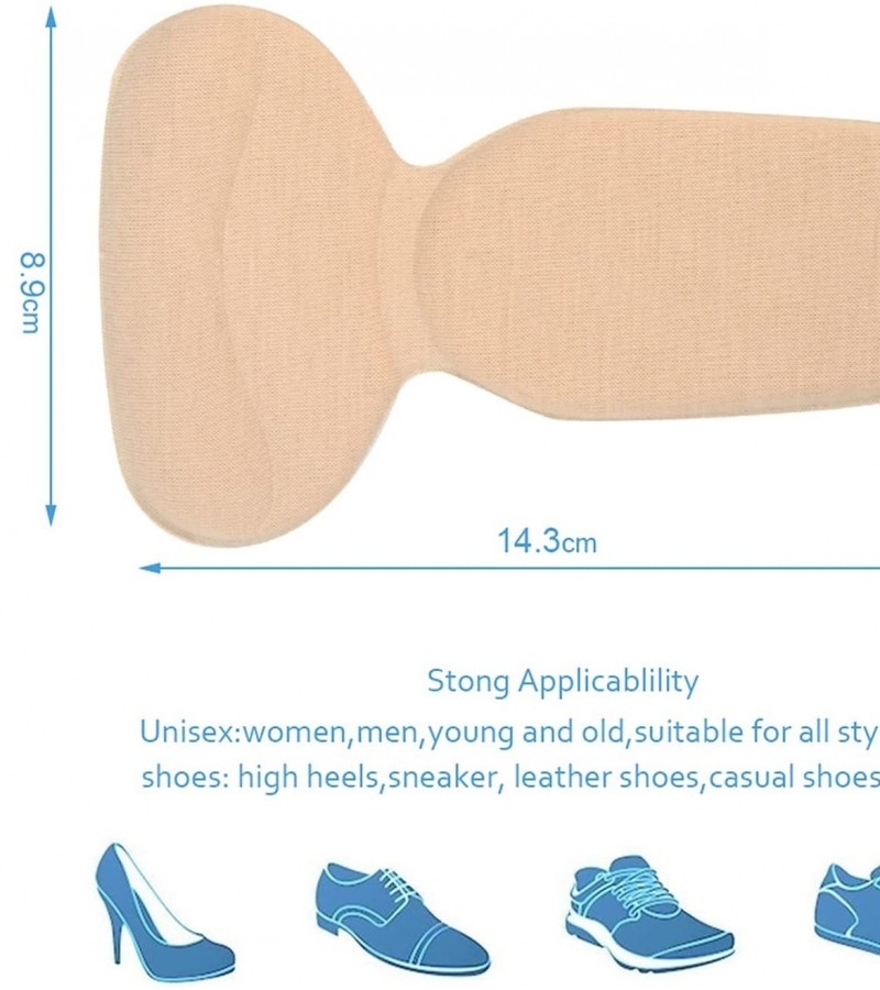 1Pair High Heels T-Shape Women Insoles For Shoes Back Liner Grip Arch Scratching Bandages - Beige