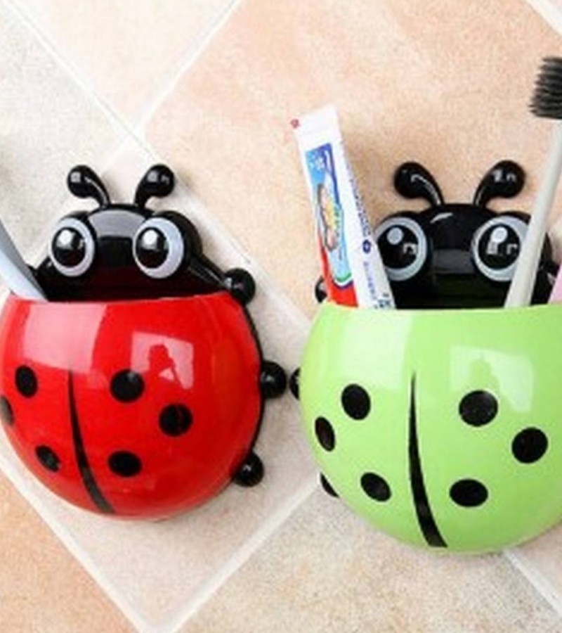 2 Pcs Toothbrush Holder,Cute Ladybird Beetle Toothbrush