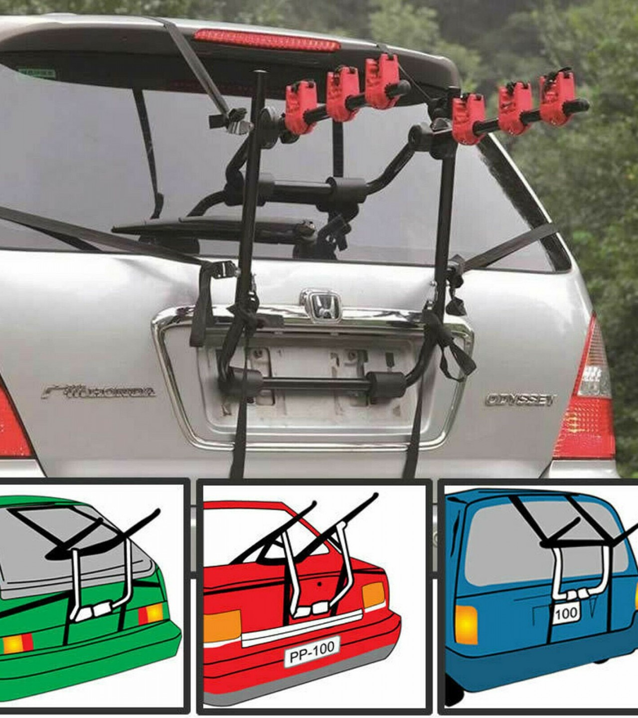 3 BICYCLE BIKE CAR CYCLE CARRIER RACK UNIVERSAL FITTING Sale price