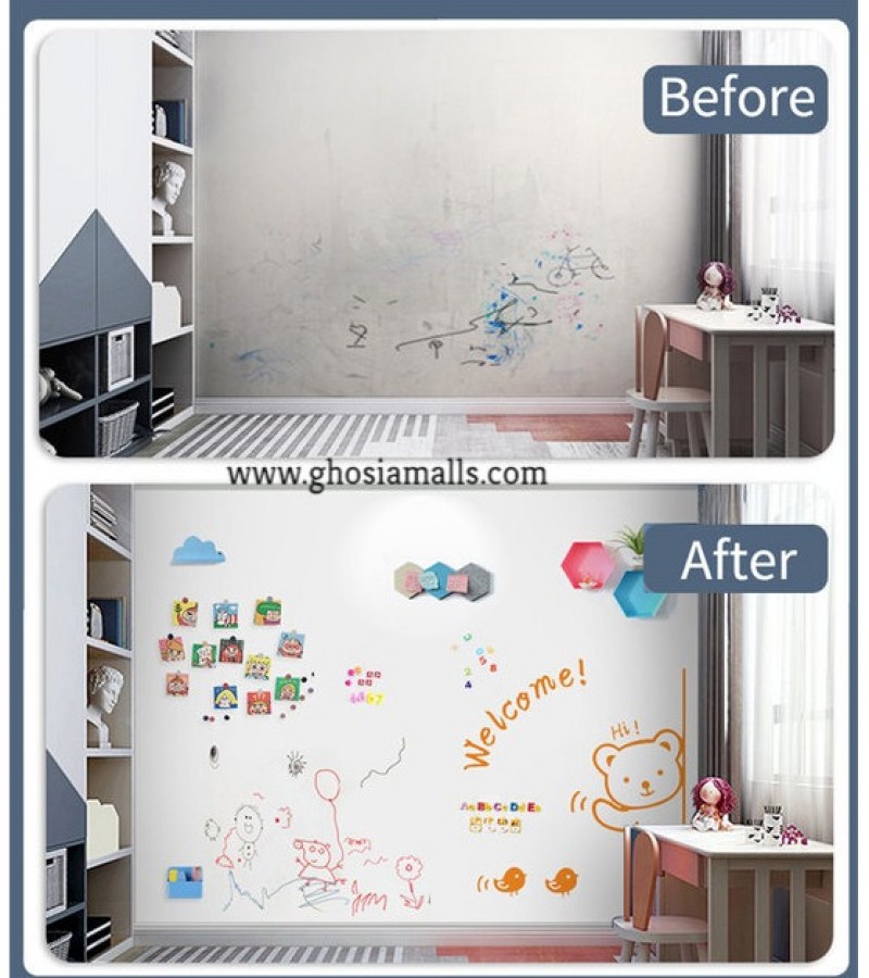 Adhesive Whiteboard Sticker With 2 Markers ( 36 inch x 15 inch ) Whiteboard Wall Sticker