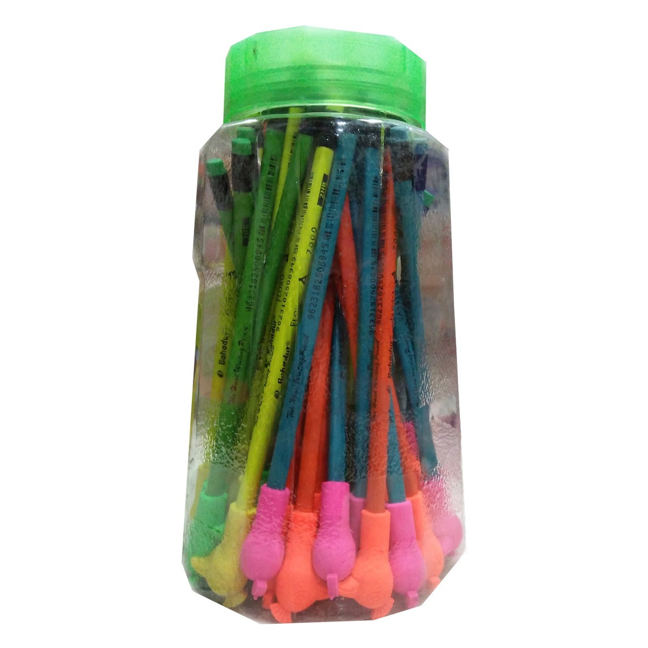 Bahadur 2in1 Floro Lead Pencil - 2HB Pencils - 48 Pieces