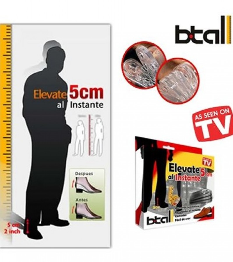 Btall Increase Height Quick Up to 2Inch(5CM) Gel Insoles For Shoes