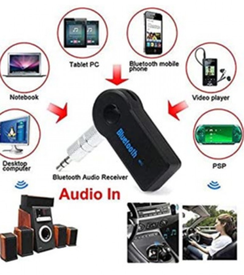 Car Bluetooth Aux Wireless Aux Audio Receiver Bt-350 – Black
