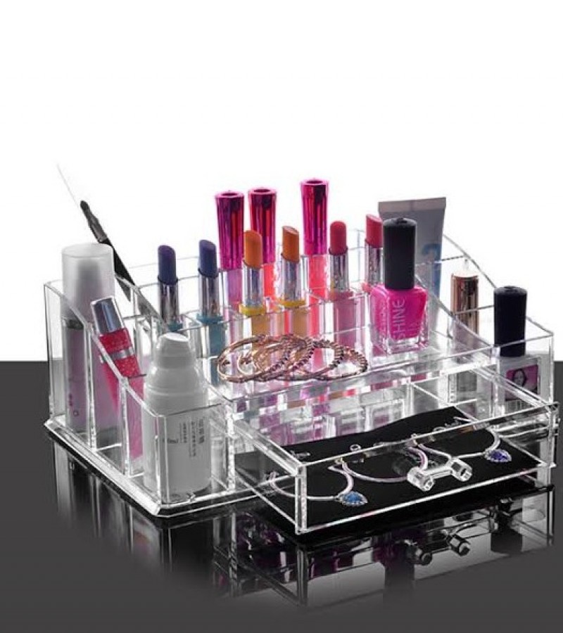 Clear Acrylic Cosmetic Organizer Makeup Drawer Organizer Lipstick Liner Brush Lip Gloss Holder