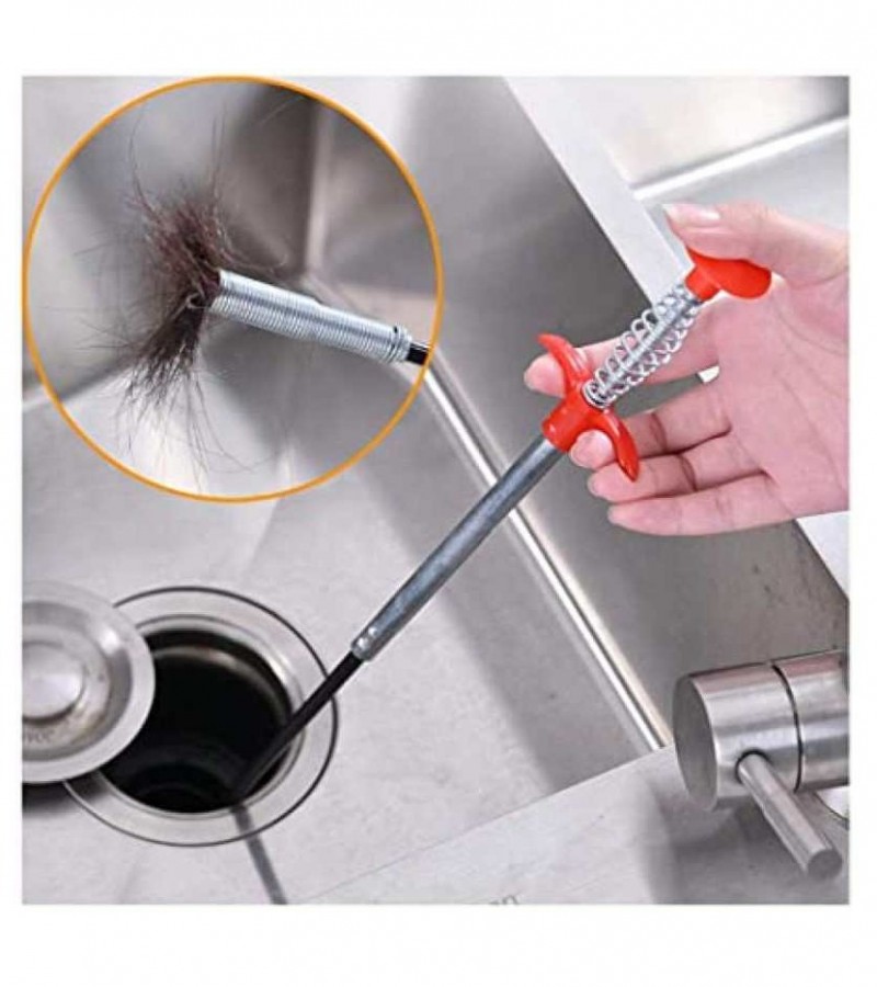 Drain Unblocker Stick Snake Cleaner Hair Remover Brush Tool
