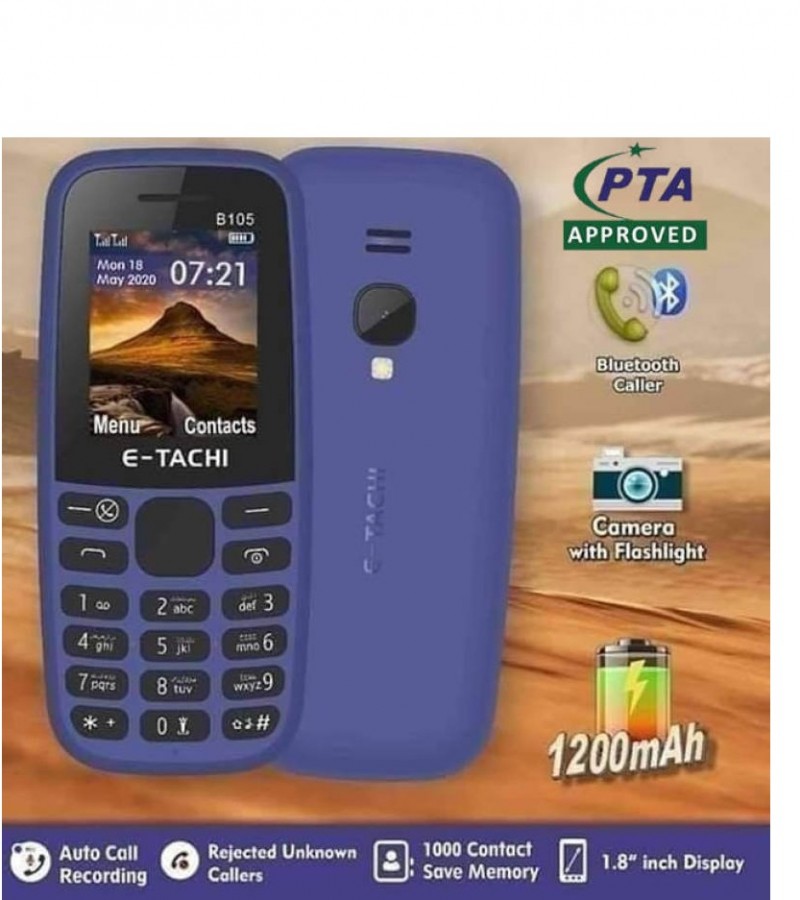 E Tachi B105 Mobile Phone 1200 mAh Battery 1.8 " Display Sale