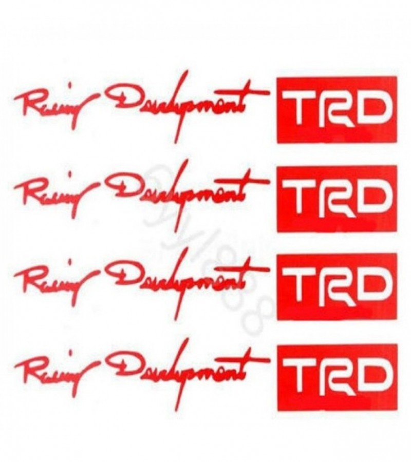 4pcs/set Car-styling TRD Logo Door Handle Stickers - Red