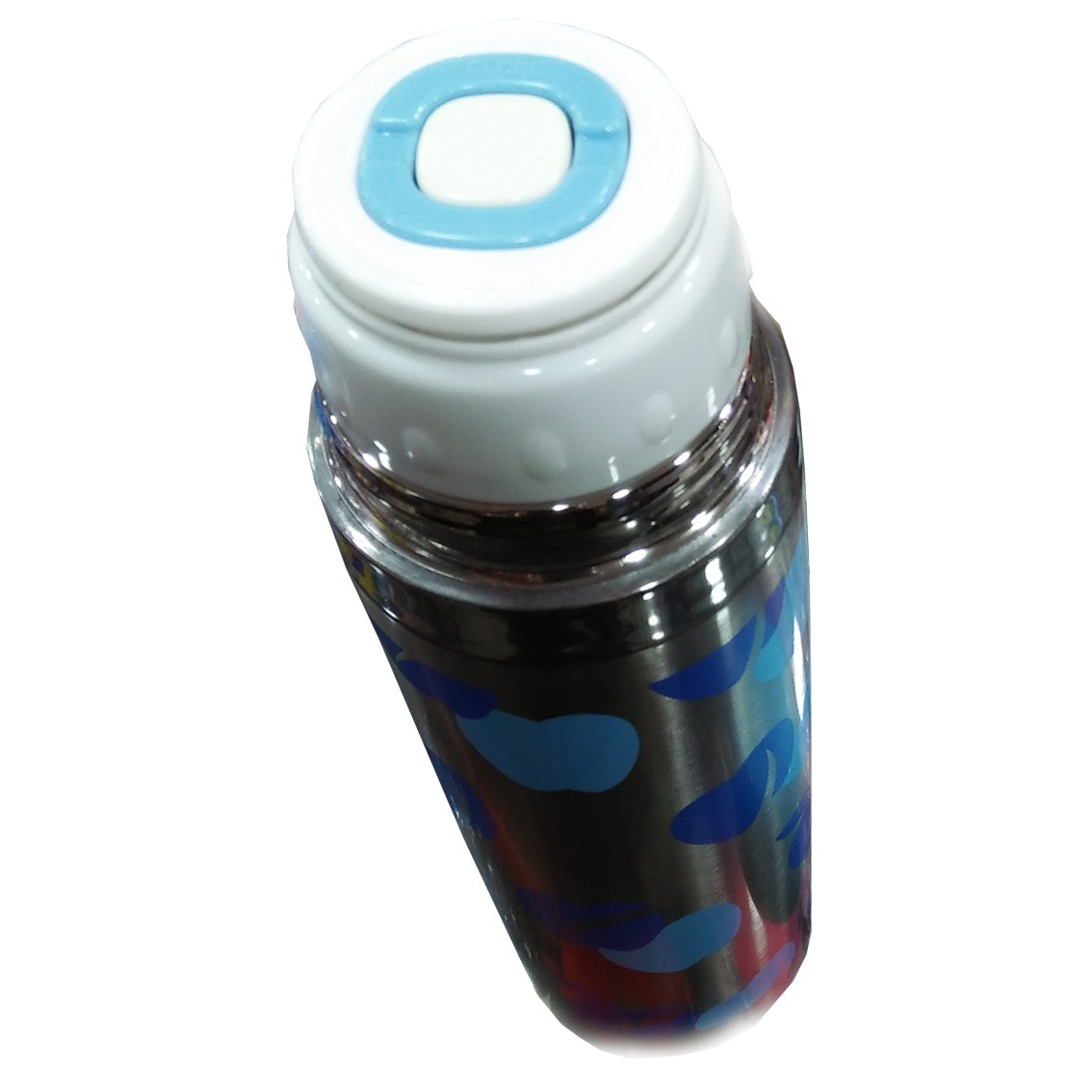 Flash Metal Water Bottle for Kids - Silver & Sky Blue