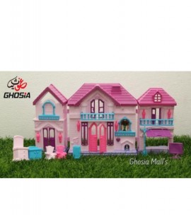Reviews of Big doll house with furniture for girls Pink Purple