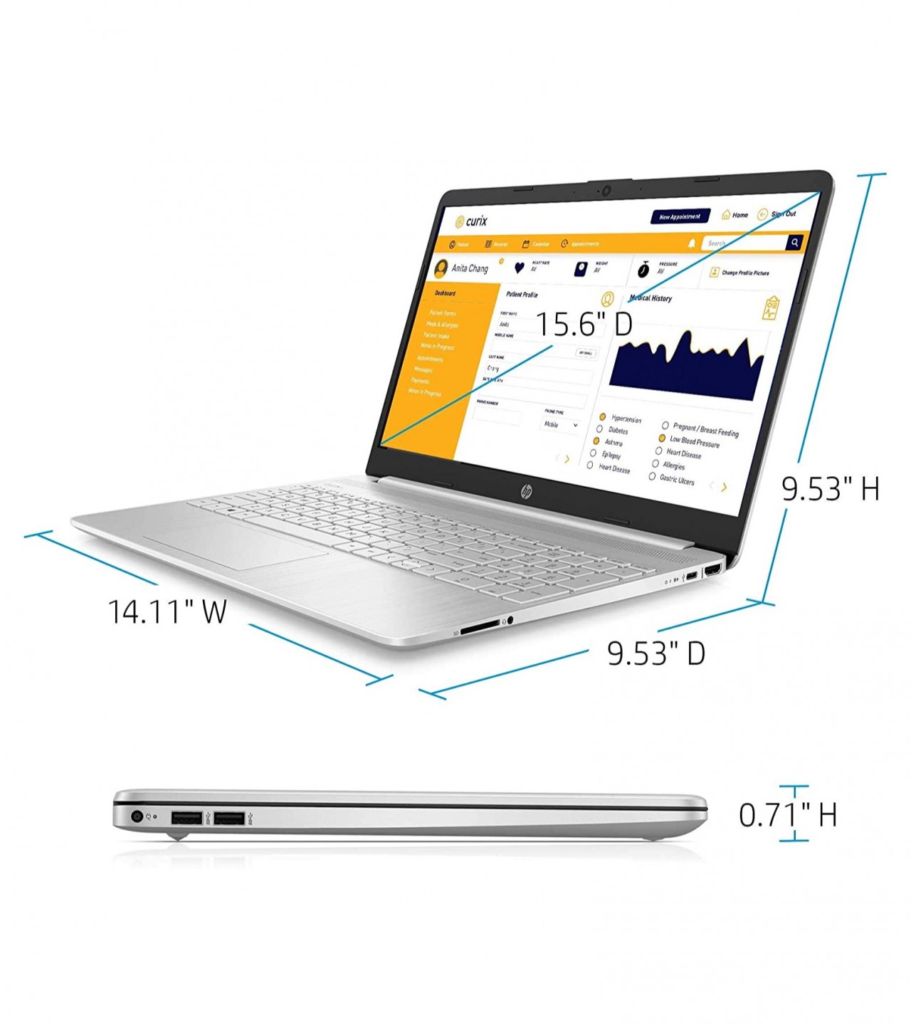 HP 15-DW1024 - 1.2Ghz - 10th Generation Core i3 - 4GB RAM - 128GB SSD - 15.6" Display - Windows 10