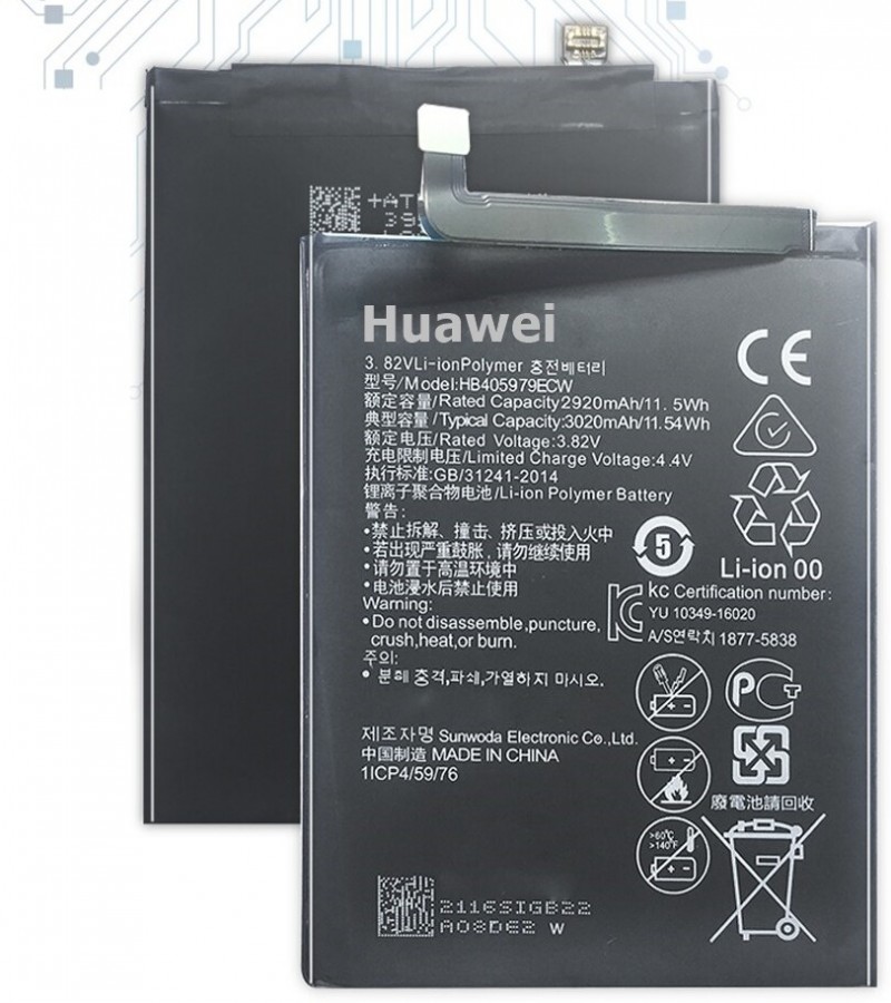 Huawei Y5 2020 / Y5P 2020 Battery Replacement HB405979ECW Battery with 3020mAh Capacity _ Black