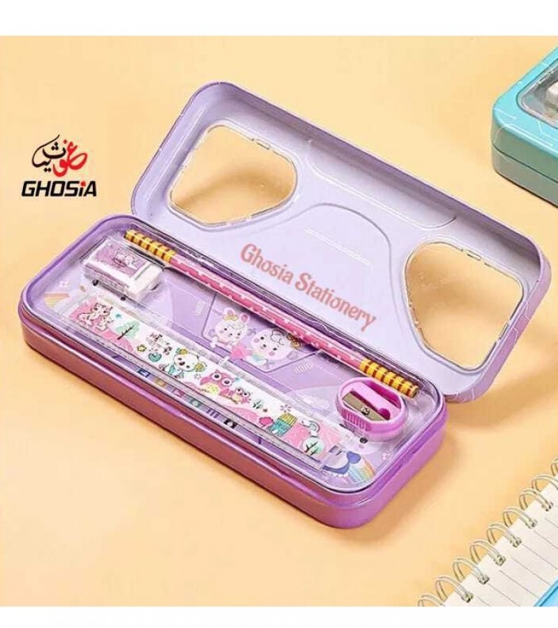Kids Metallic Geometry Box With Stationery Gift For Kids – 993Y