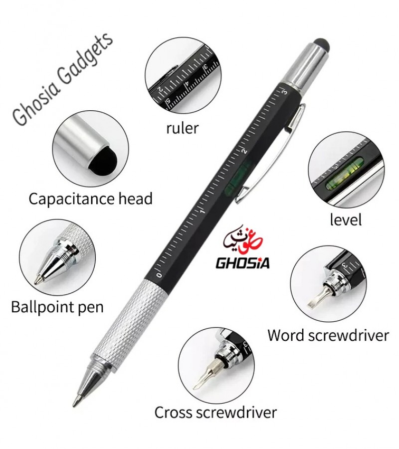 7 in 1 Multifunction Pen with Screwdriver, Bubble level, Ruler and Stylus– KN-469