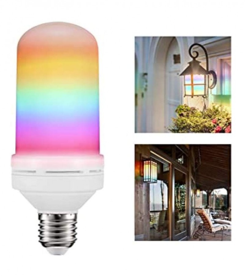 LED Bulb With Colorful Flame Effect