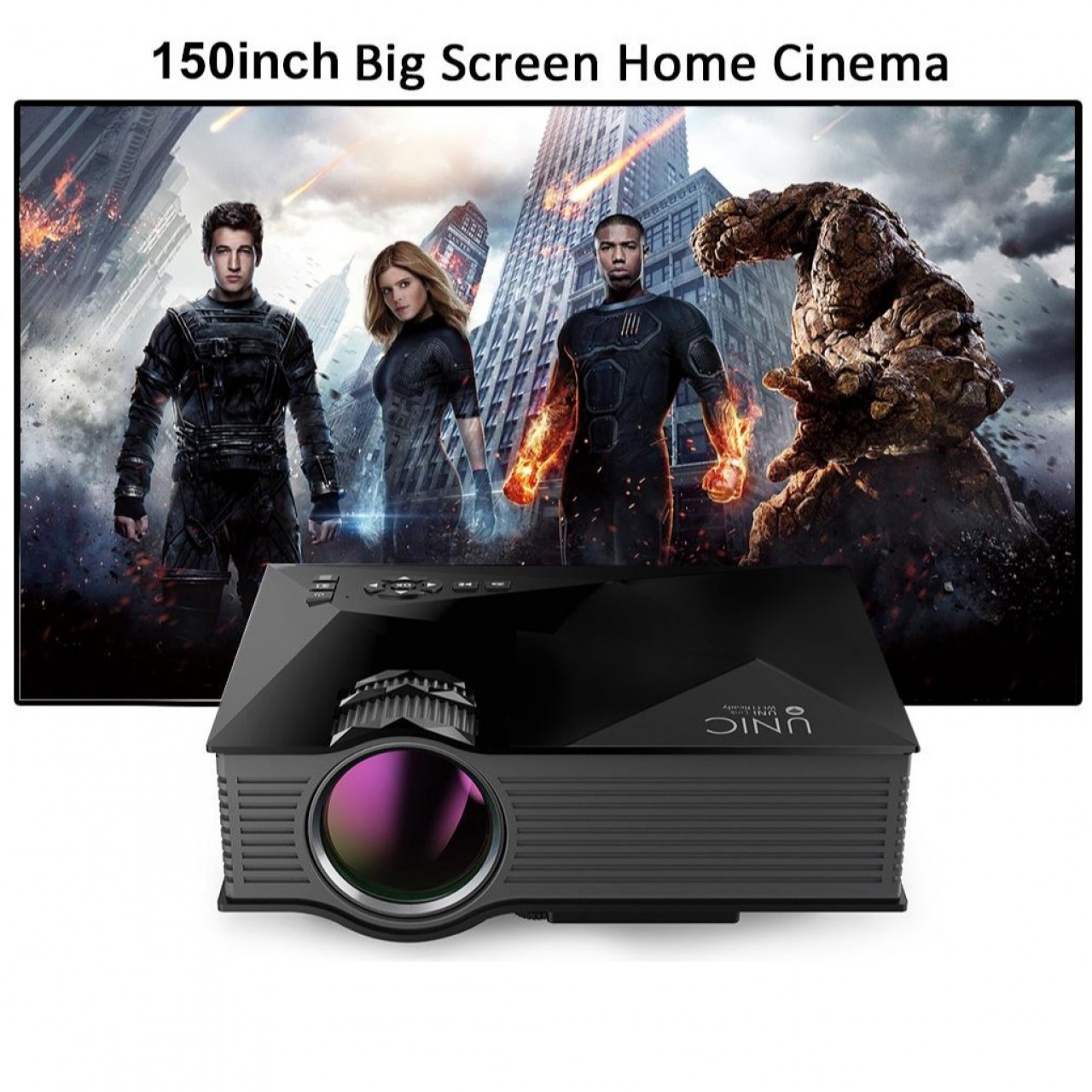 New Upgrade UNIC UC68 multimedia Home Theatre 1800 lumens led projector with HD 1080p   Support Mira