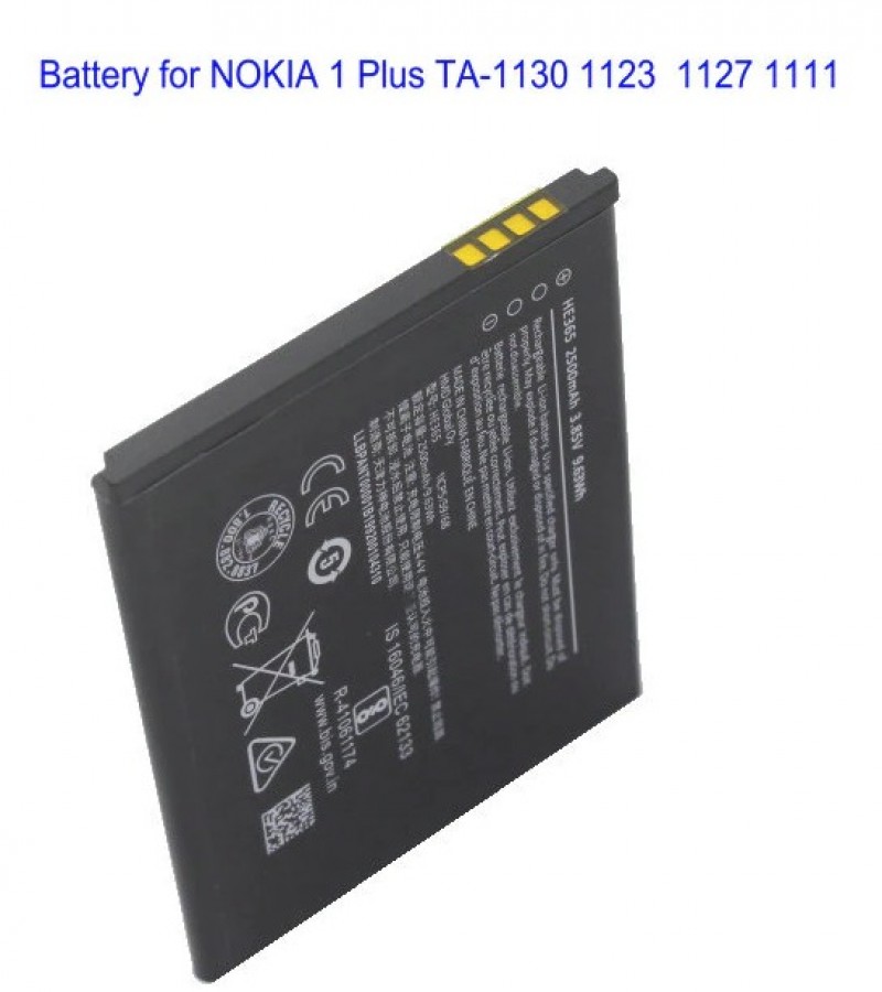 Nokia 1 Plus Original Battery Replacement HE365 Battery With 2500mAh Capacity-Black