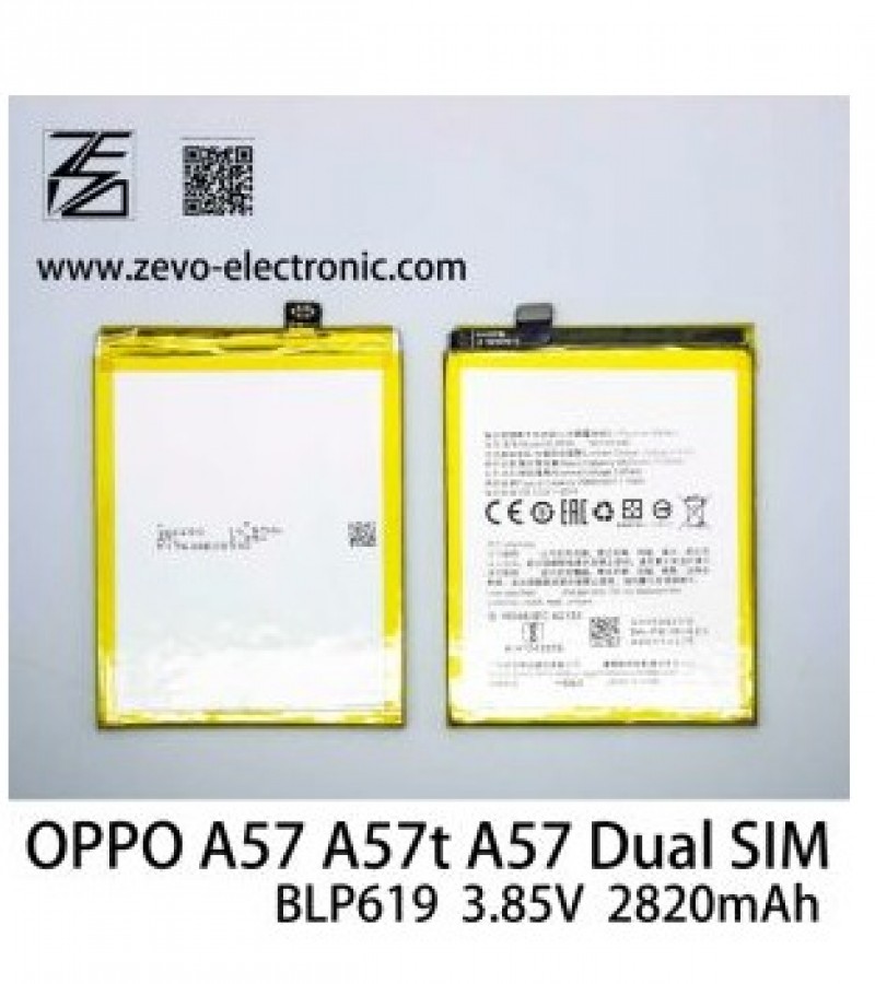 Oppo A57 Battery Replacement For BLP619 Battery With 2820mAh Capacity-Silver