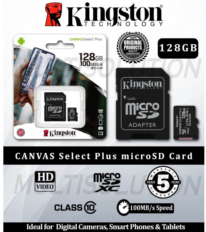 Original Kingston Canvas 128 GB Memory Card with 5 years Brand Warranty
