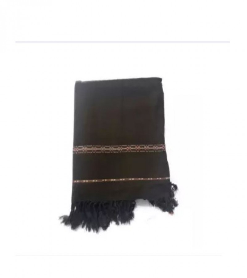 Pashmina Wool Shawl & Kashmiri Dhussa Shawl For Men (Black)