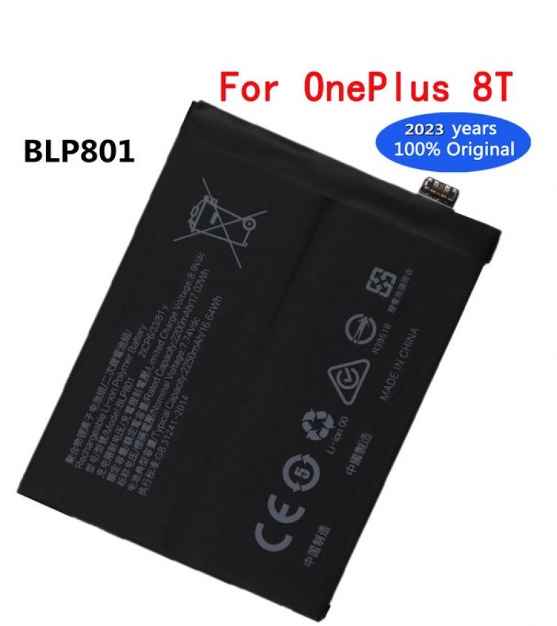 100% Original New BLP801 Battery For OnePlus 8T / OnePlus 9R / 1+8t / 1+9R Capacity: 4500mAh