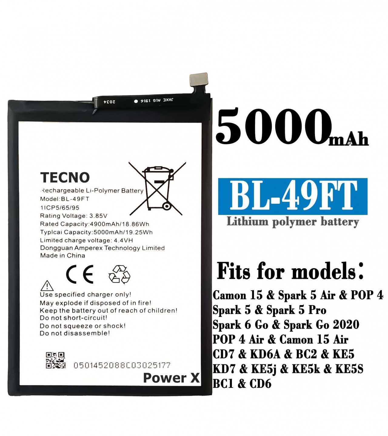 tecno n5 battery