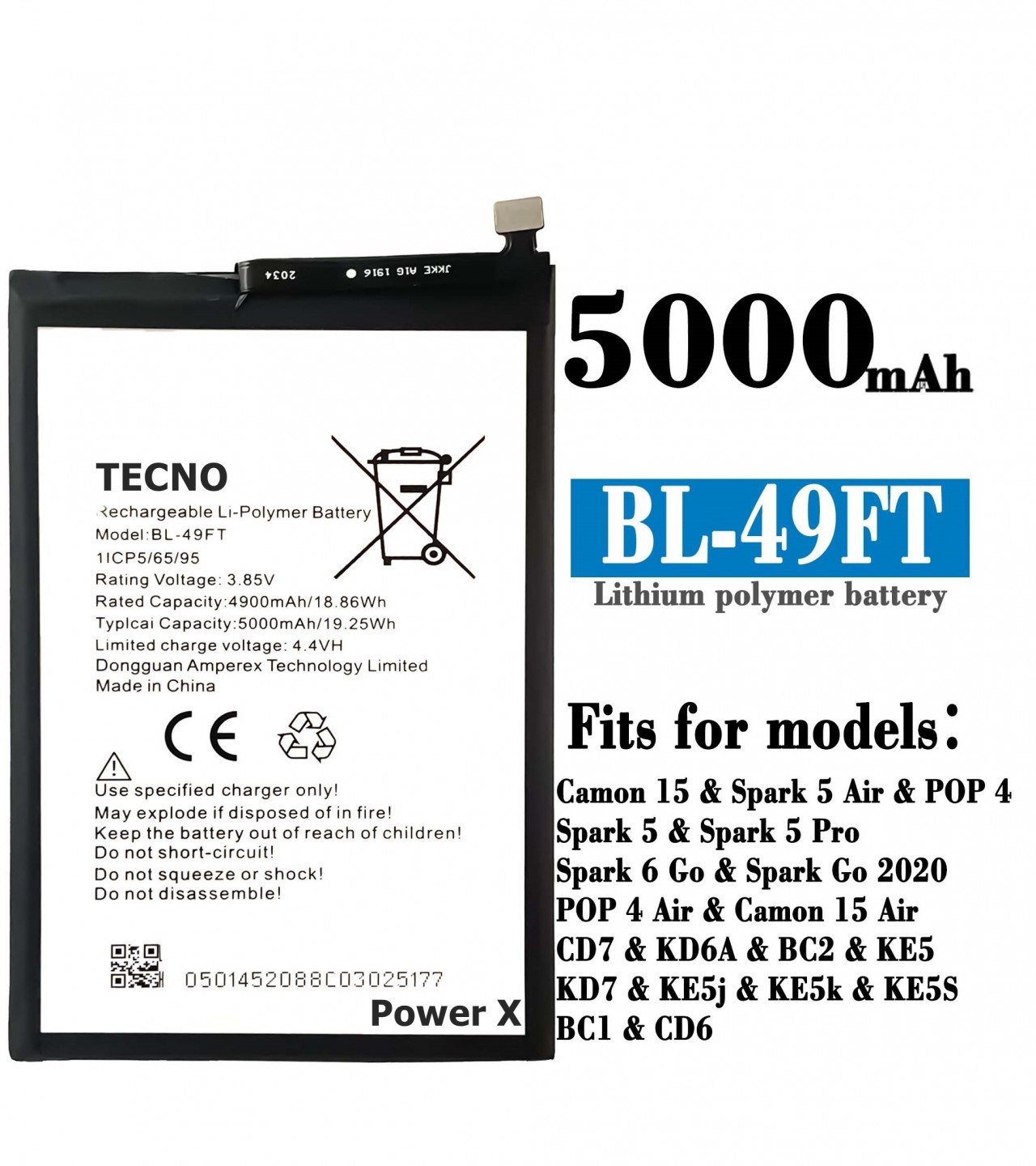 tecno spark 6 go battery model number