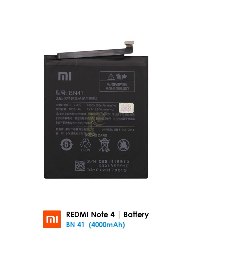 redmi note 4 battery rate