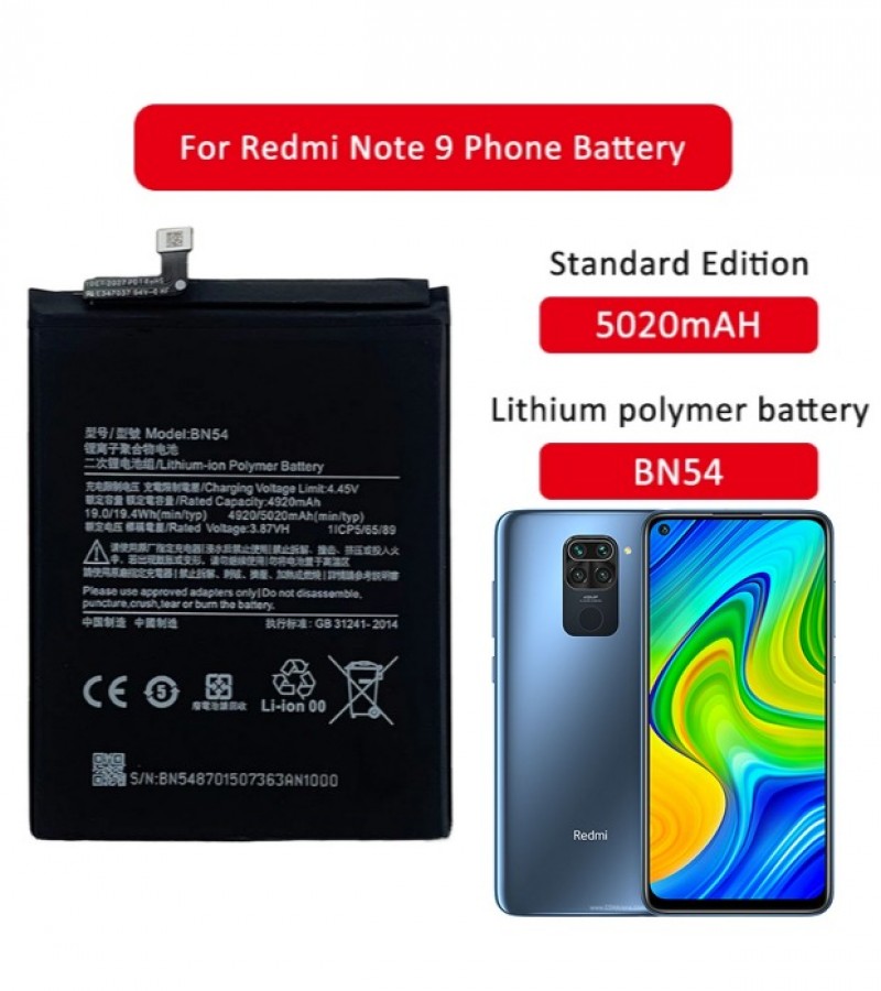 redmi note 9 battery mah