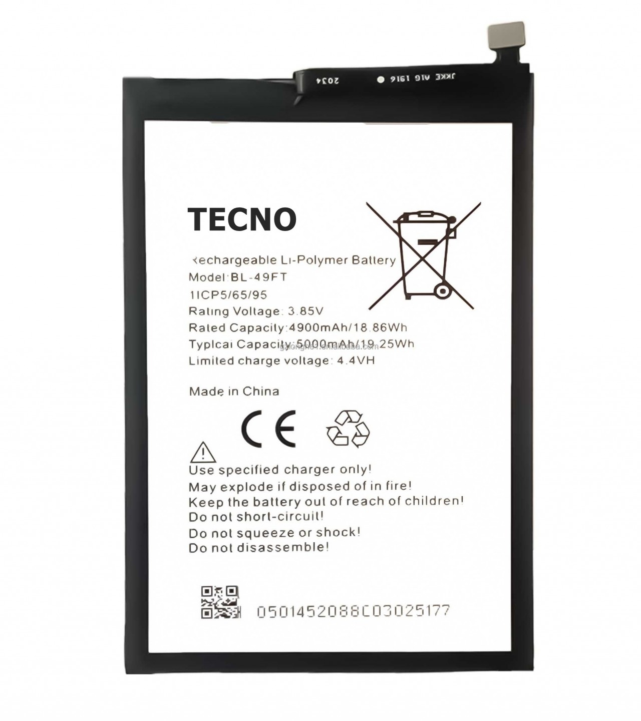 tecno spark 5 pro battery