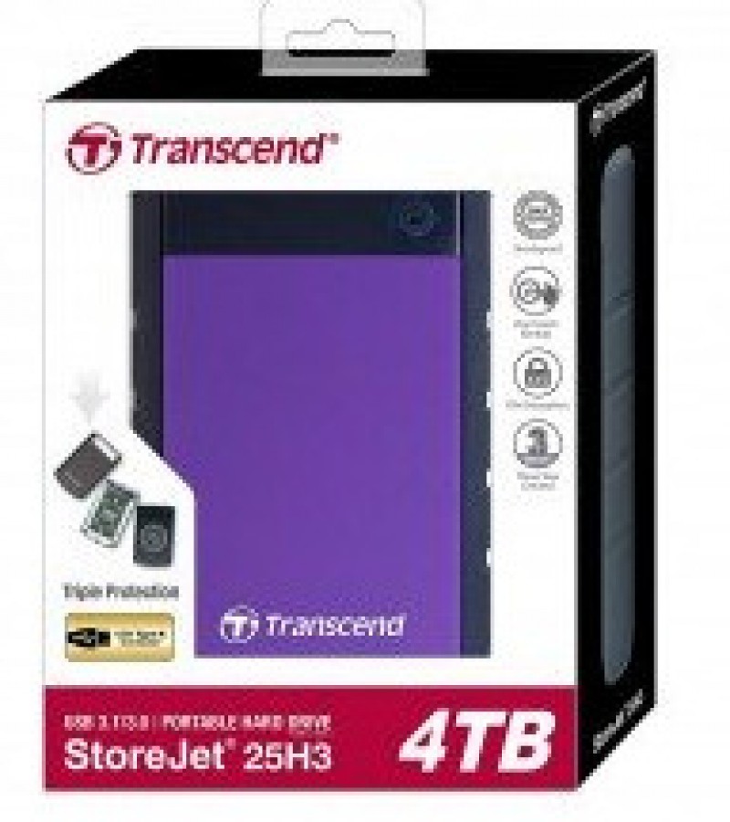 Transcend StoreJet 25H3 Portable External Hard Drive - 4TB