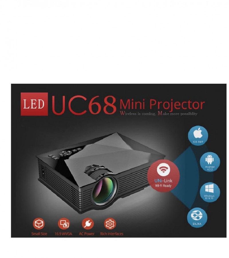 UNIC Mini Projector UC68 WiFi 1800 Lumens