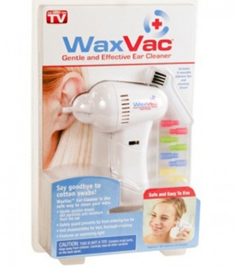 WaxVac Gentle & Effective Electric Ear Cleaner - 8 Silicon Tips ...